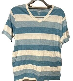 Old Navy Soft-Washed Men's Striped Ultra-Doux V-Neck Short Sleeve Shirt